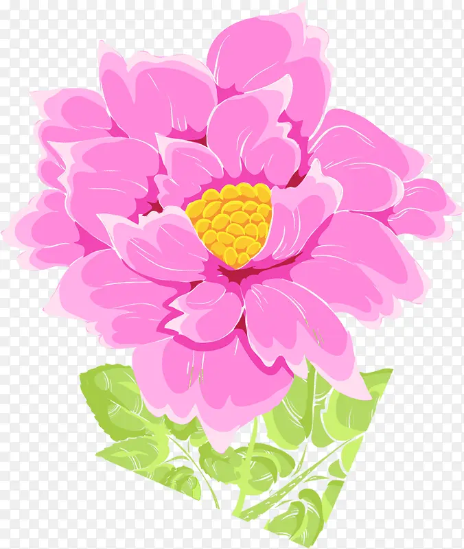 粉色卡通手绘花朵美景