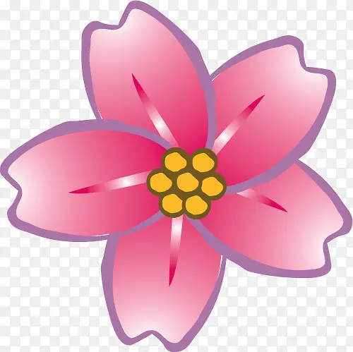 粉色淡雅卡通花朵设计