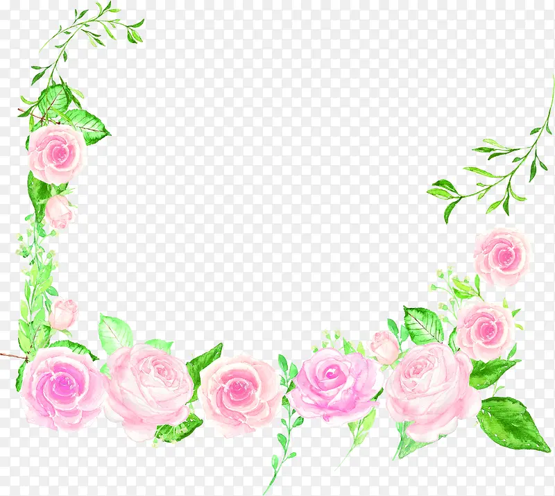 文艺水彩粉色花朵装饰