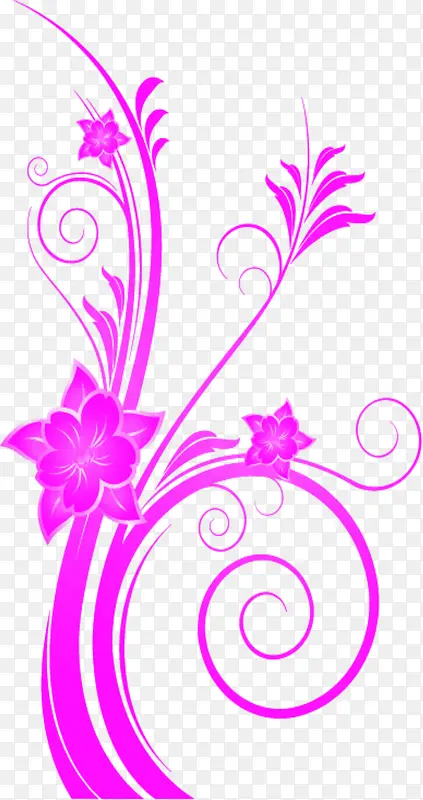 粉色花朵手绘展板装饰