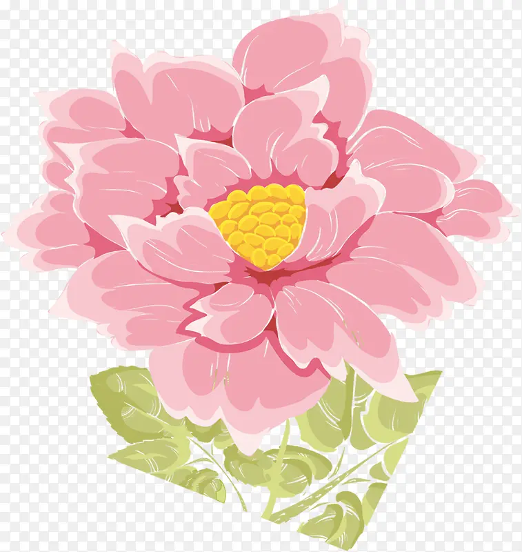 粉色水墨花朵水彩设计