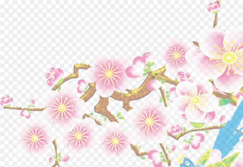 粉色春天花朵树枝