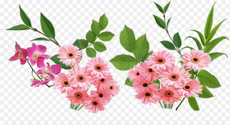 粉色春天美景花朵设计