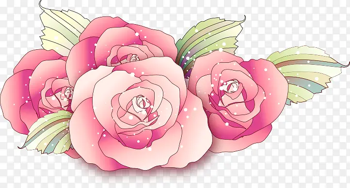 粉色手绘花朵装饰