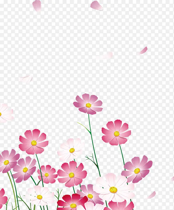 春天清新粉色漂浮花朵
