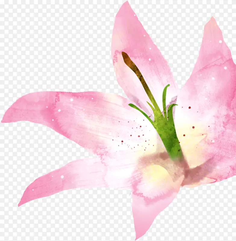 粉色水彩花朵手绘装饰