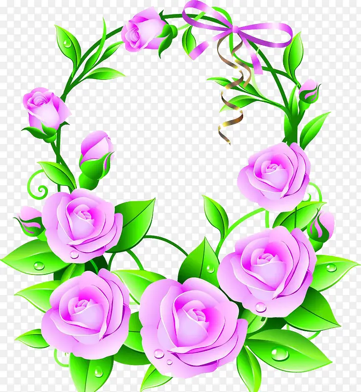 粉色花朵和花环
