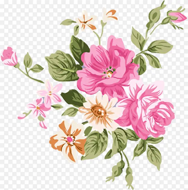 粉色美景花朵装饰
