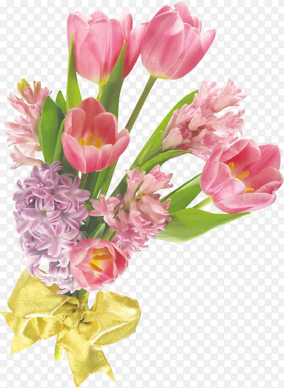 粉色温馨节日手绘花朵