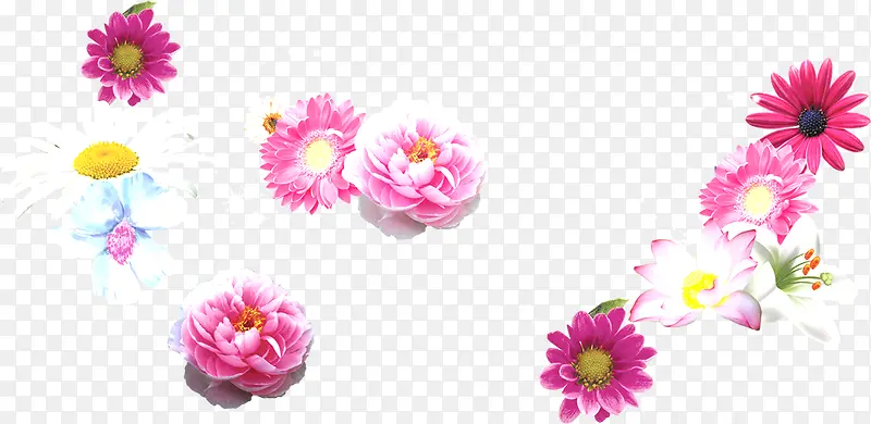 粉色温馨手绘花朵节日装饰