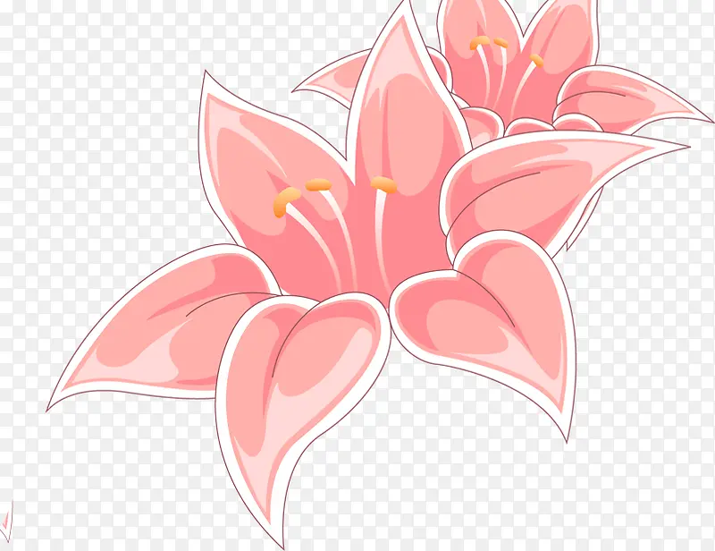 粉色卡通水彩花朵装饰