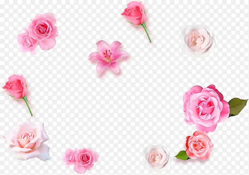 粉色浪漫温馨花朵手绘