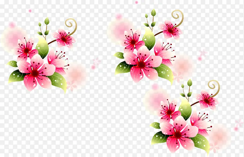 粉色梦幻手绘花朵节日设计