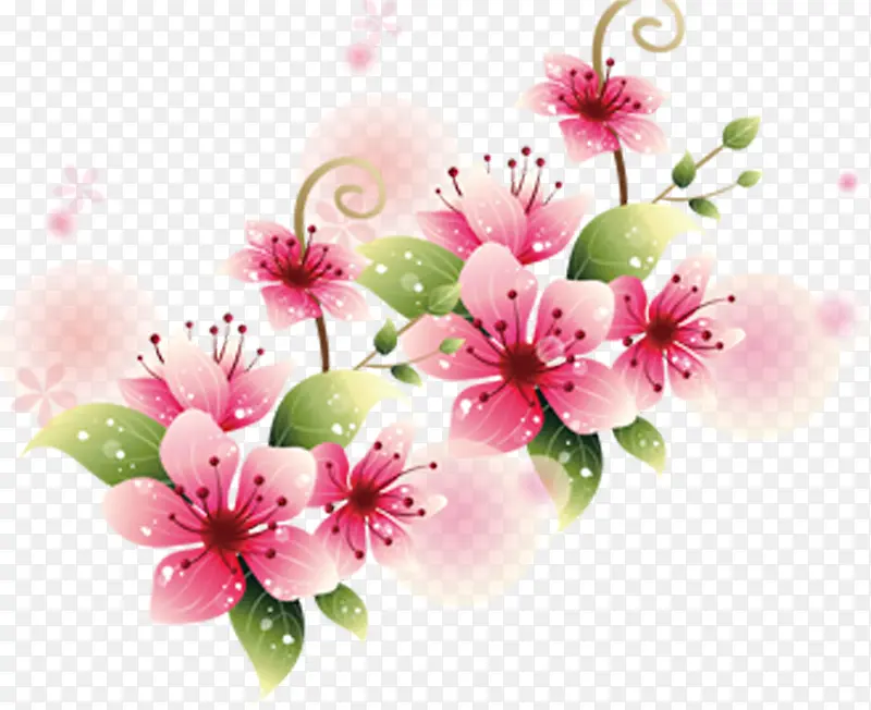 粉色甜美创意花朵