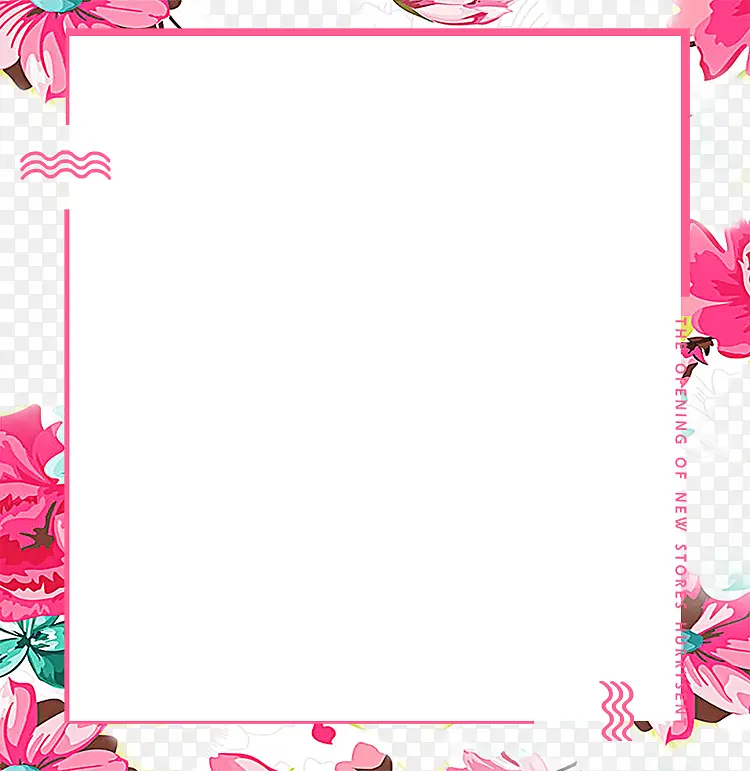 粉色手绘花朵相框