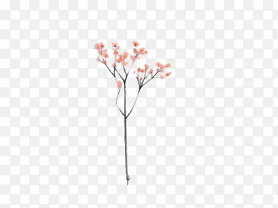 粉色花朵小树装饰