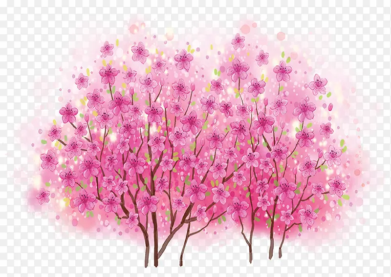 粉色可爱创意花朵树木