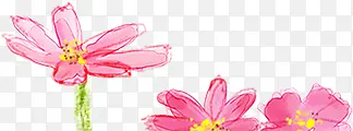 手绘花朵艺术粉色设计