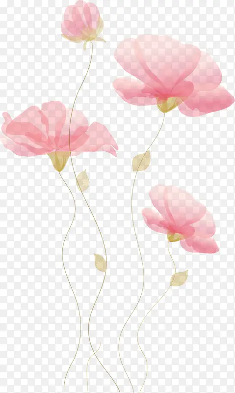 手绘粉色创意花朵