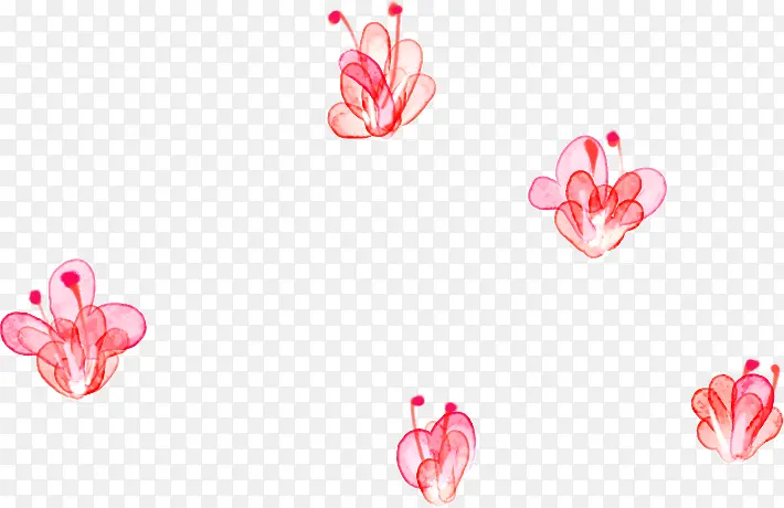 手绘可爱粉色卡通花朵
