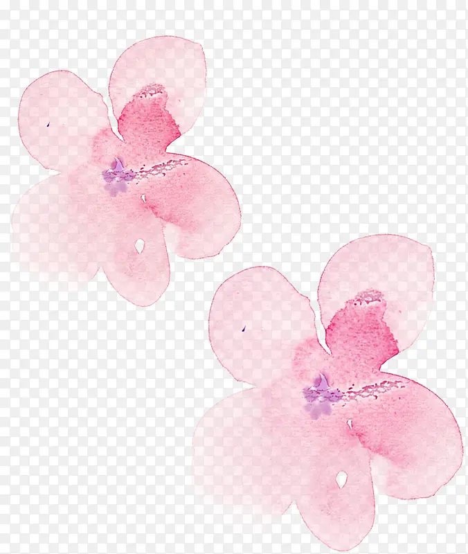 粉色水彩漂浮晕染花朵