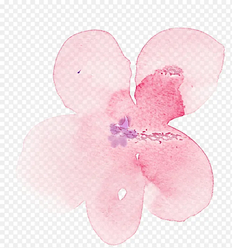 粉色水彩晕染花朵装饰