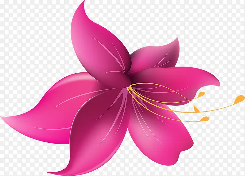 手绘粉色花朵花蕊装饰