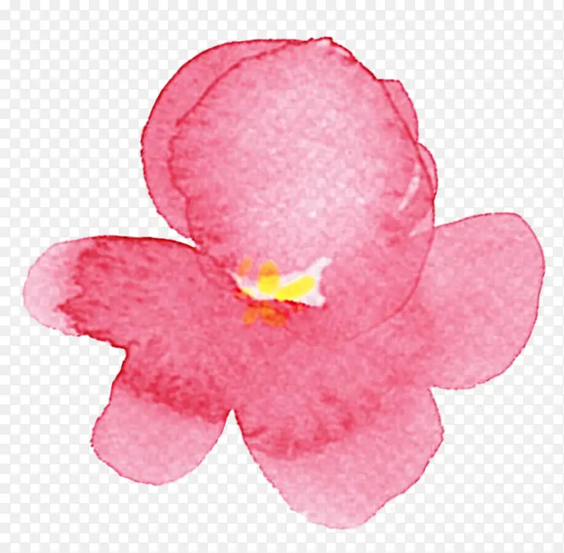 粉色手绘墨迹花朵
