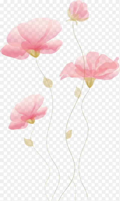 手绘粉色温馨花朵