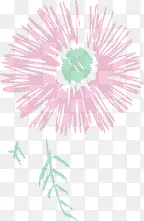 手绘粉色艺术花朵植物