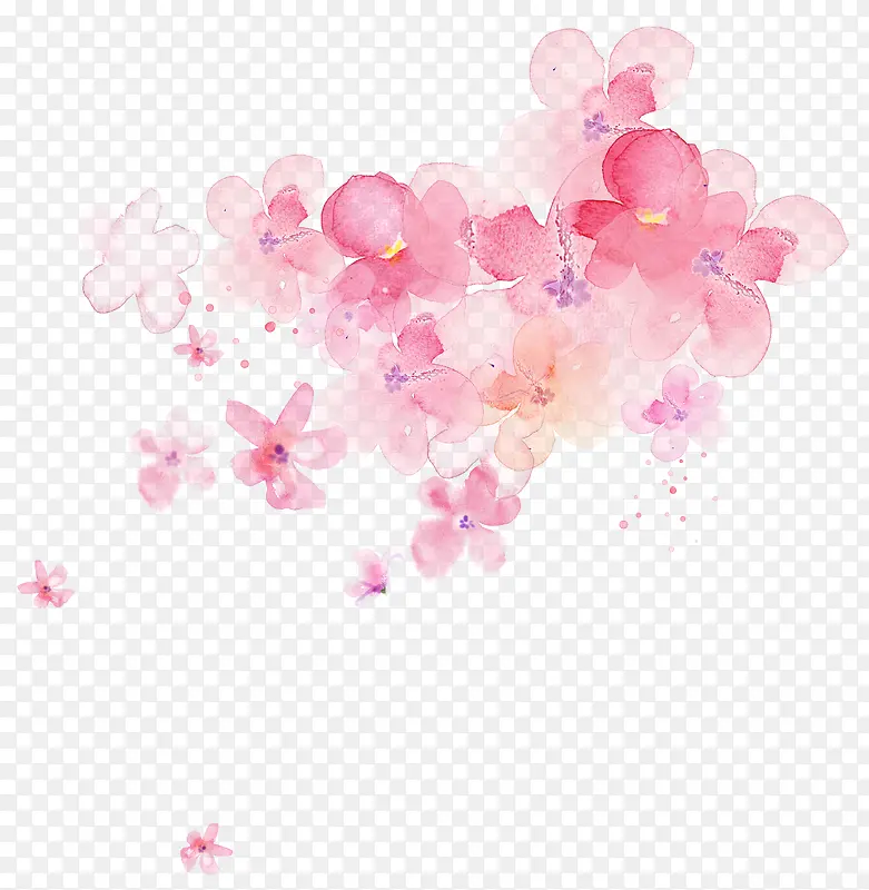 粉色梦幻漂浮花朵装饰
