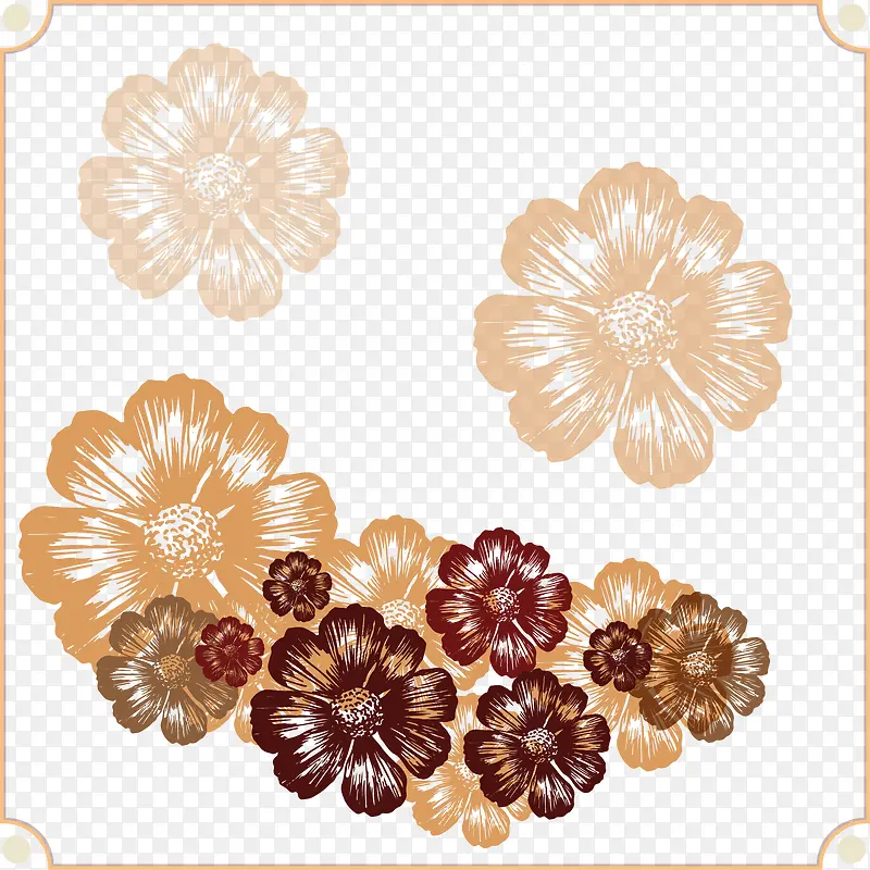 矢量手绘花朵插图