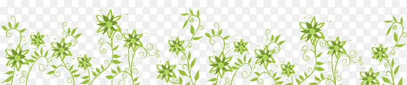 清新绿色小花朵插画手绘