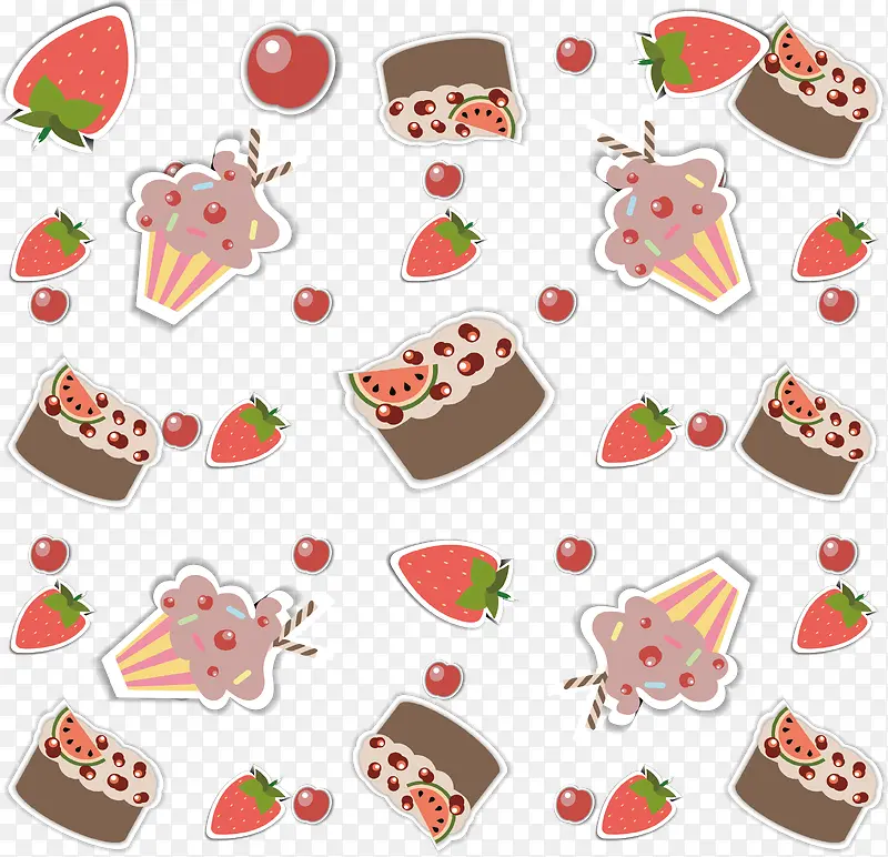 草莓蛋糕花纹