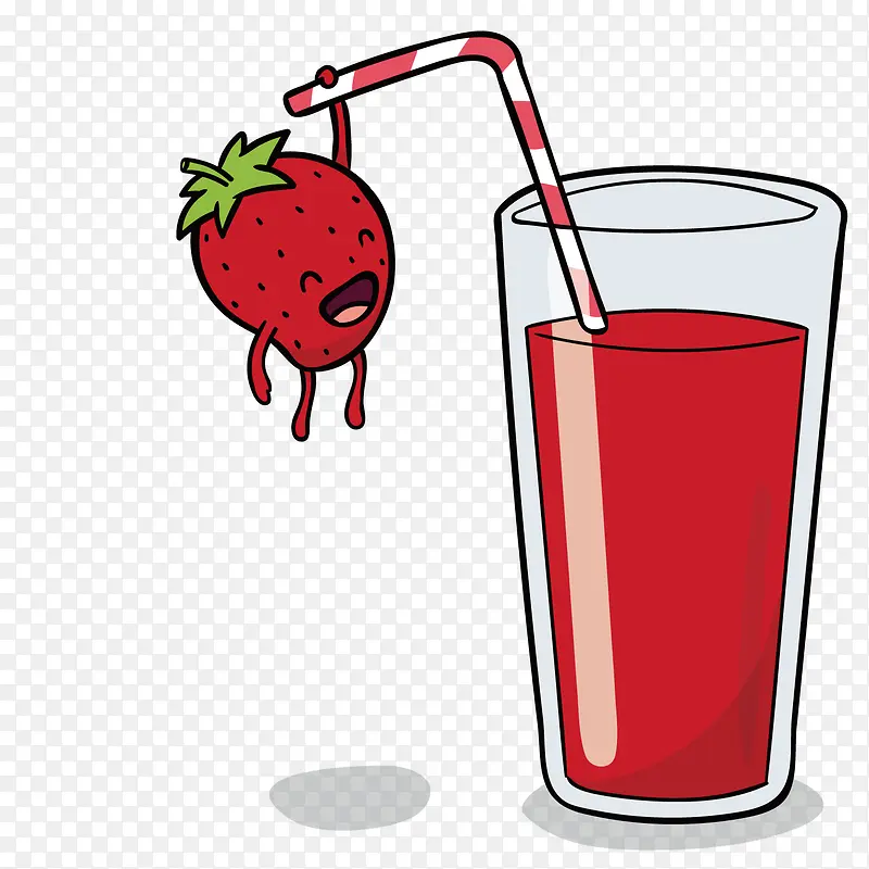 矢量草莓汁