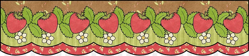 卡通草莓花边