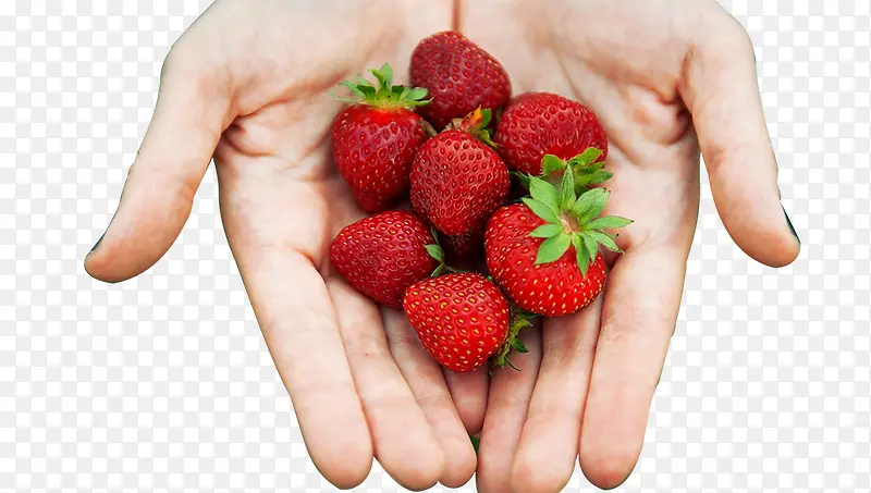 手捧草莓