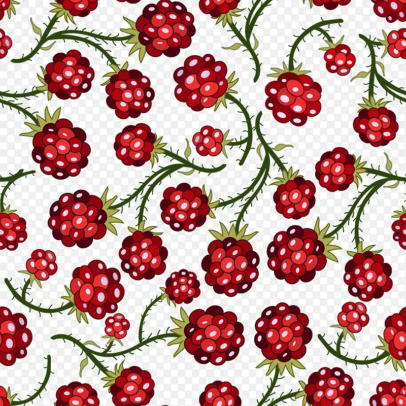 野草莓面料图案