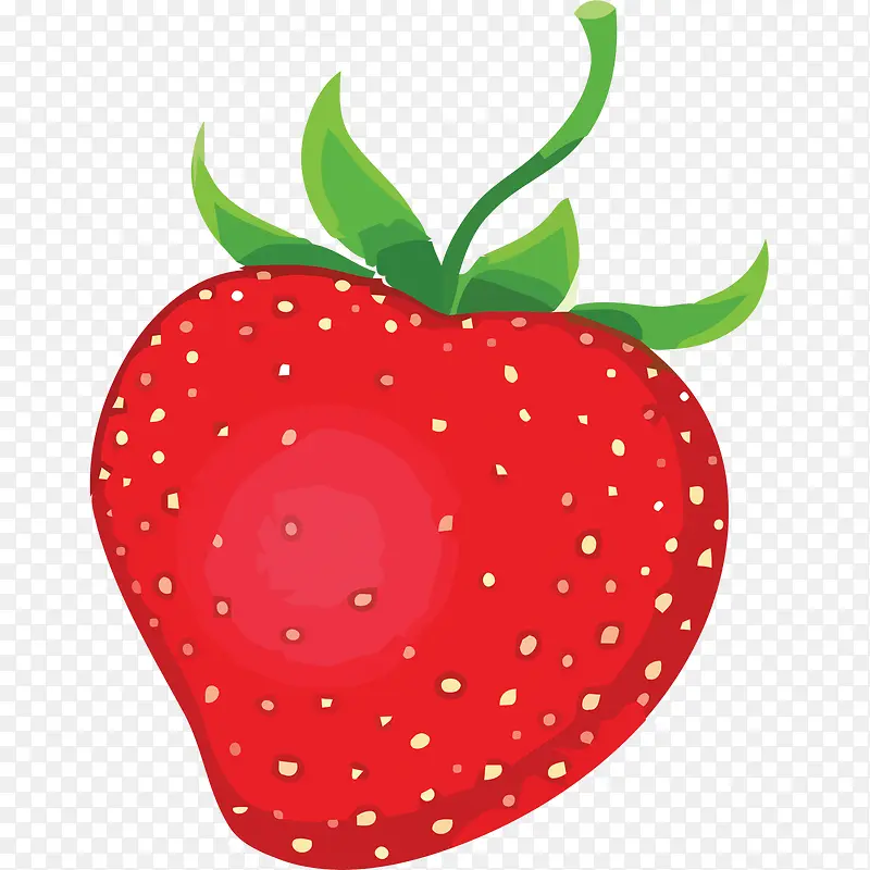 矢量手绘一颗草莓素材