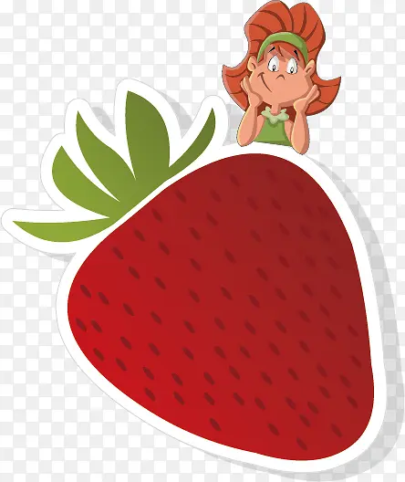卡通草莓促销标签