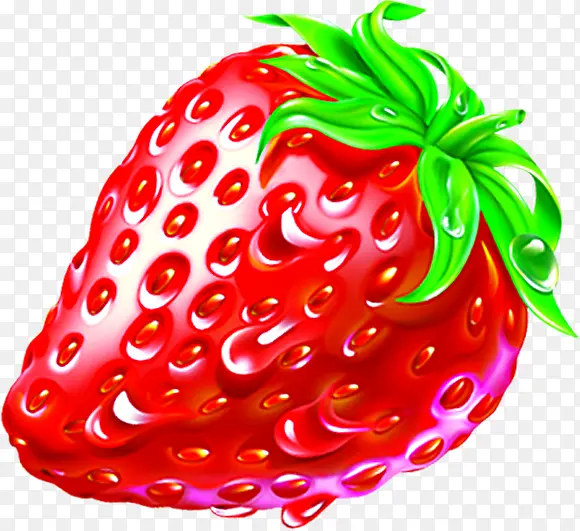手绘高清红色草莓