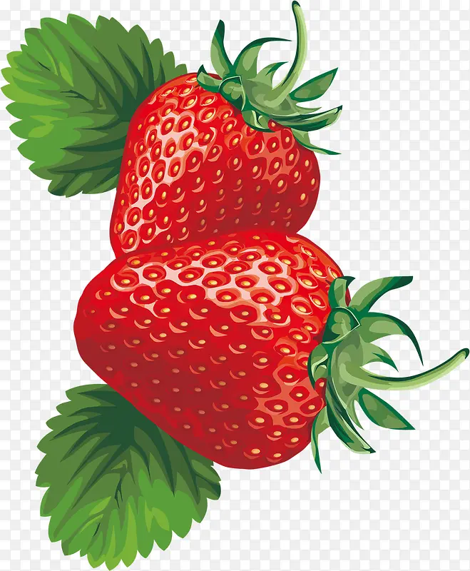 手绘红色高清草莓装饰