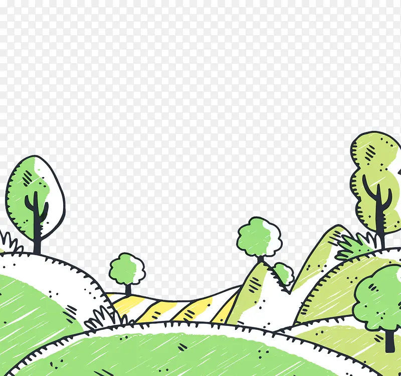 手绘田野风景