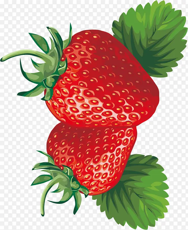 手绘红色高清草莓