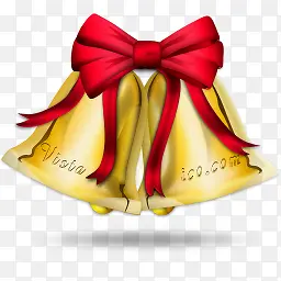 金色铃铛红色圣诞蝴蝶结