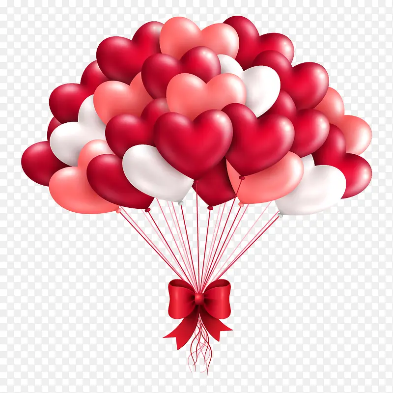 创意红色的质感气球效果蝴蝶结