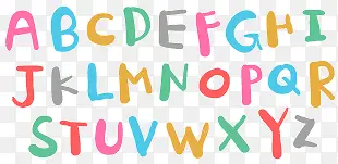 彩色手写字母