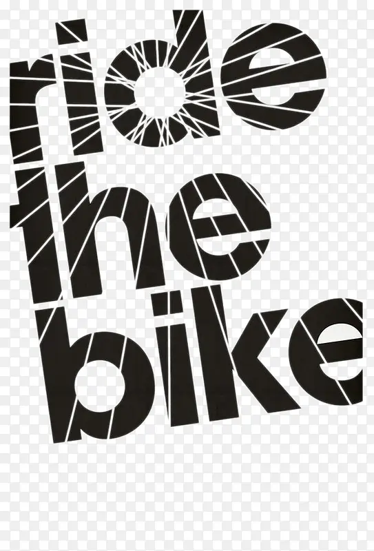 骑自行车艺术字