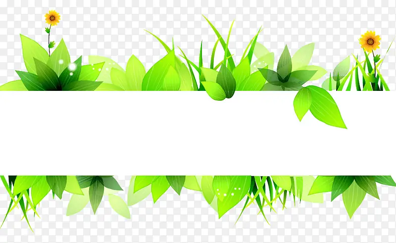 清新绿色植物花边装饰背景素材PNG图片素材下载_图片编号ymjekjxw-免抠素材网
