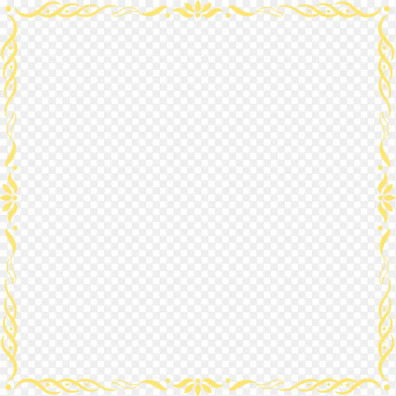 黄色花纹包装边框